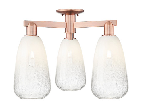 Arcadia Three Light Semi-Flush Mount in Antique Copper (405|716-3F-AC-G480-6OP)