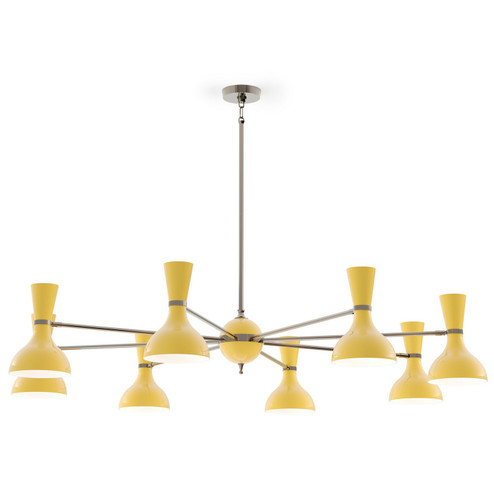 Clare Eight Light Chandelier in Polished Nickel w/Sunset Painted (165|SU09SU)