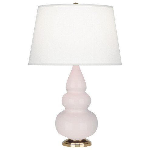 Small Triple Gourd One Light Accent Lamp in Rose Water Glazed Ceramic w/Antique Natural Brass (165|RW30X)