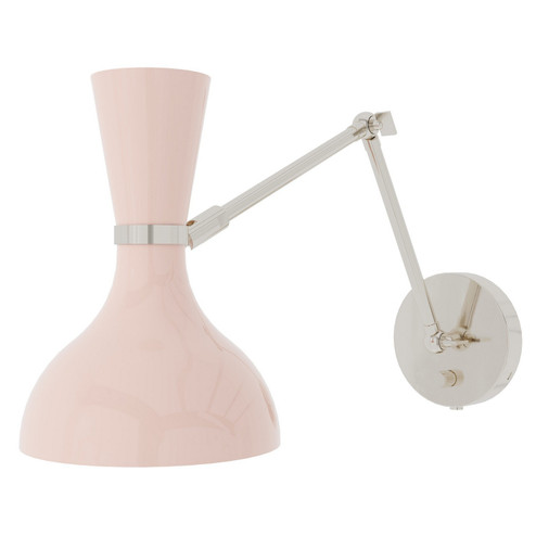 Clare One Light Wall Sconce in Polished Nickel w/Rose Water Painted (165|RW19RW)