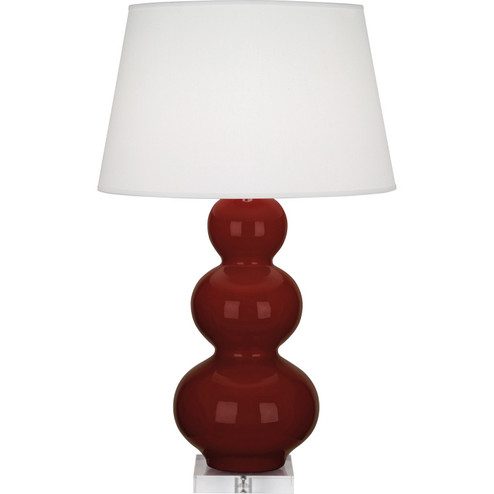 Triple Gourd One Light Table Lamp in Oxblood Glazed Ceramic w/Lucite (165|OX43X)