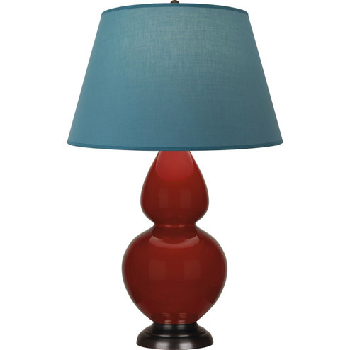 Double Gourd One Light Table Lamp in Oxblood Glazed Ceramic w/Deep Patina Bronze (165|OX21B)