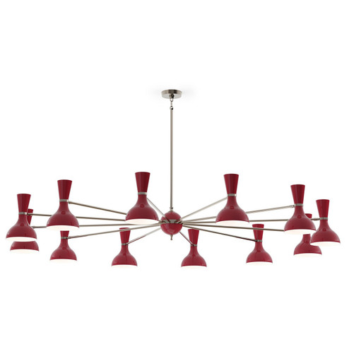 Clare 12 Light Chandelier in Polished Nickel w/Oxblood Painted (165|OX13OX)