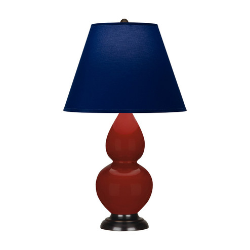 Small Double Gourd One Light Accent Lamp in Oxblood Glazed Ceramic w/Deep Patina Bronze (165|OX11N)