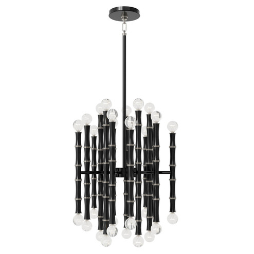 Kane 30 Light Chandelier in Obsidian w/Polished Nickel (165|OS49)
