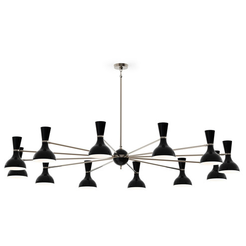 Clare 12 Light Chandelier in Polished Nickel w/Obsidian Painted (165|OS13OS)