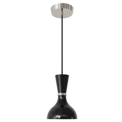 Clare One Light Pendant in Polished Nickel w/Obsidian Painted (165|OS02OS)