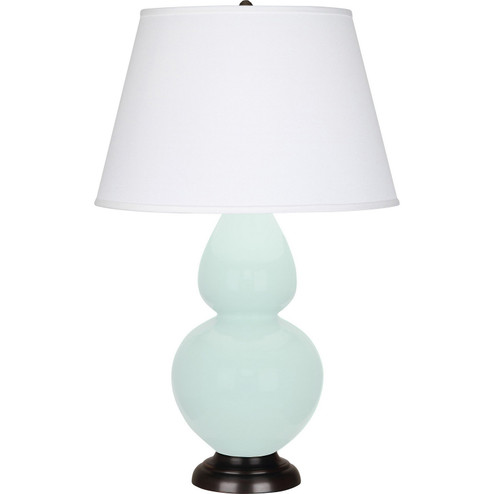 Double Gourd One Light Table Lamp in Mint Glazed Ceramic w/Deep Patina Bronze (165|MN21X)