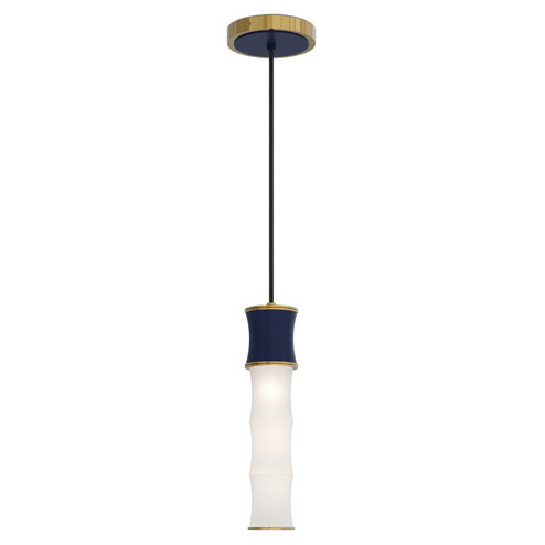 Kane One Light Pendant in Matte Midnight Blue w/Modern Brass (165|MMB85)