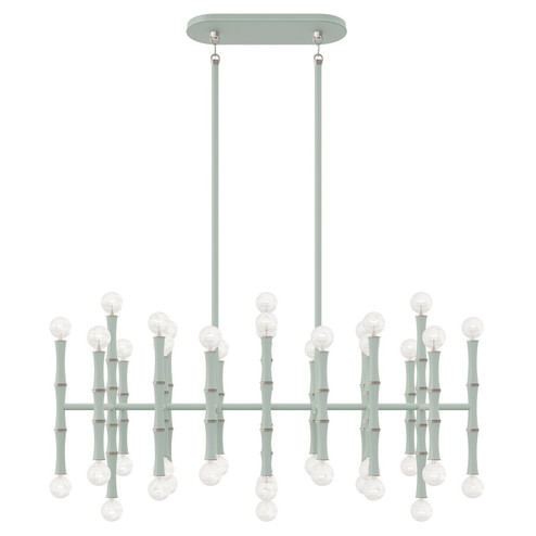 Kane 42 Light Chandelier in Matte Celadon w/Polished Nickel (165|MCL78)