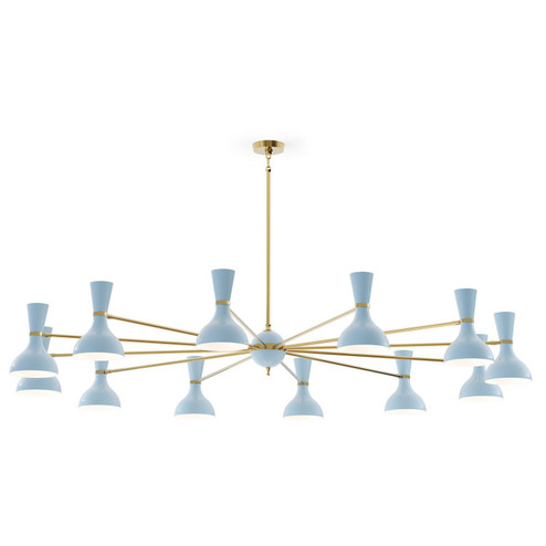 Clare 12 Light Chandelier in Modern Brass w/Baby Blue Painted (165|BB12BB)