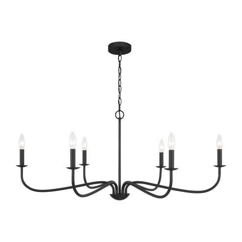 Abells Six Light Chandelier in Midnight Black (1|GLC1196MBK)