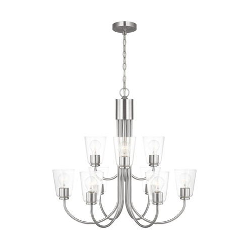 Miles Nine Light Chandelier in Brushed Nickel (1|GLC1169BS)