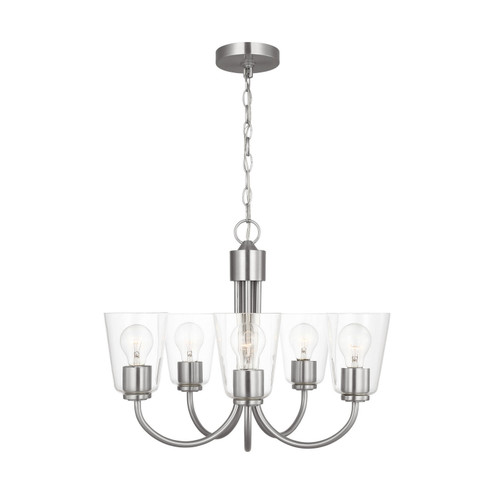 Miles Five Light Chandelier in Brushed Nickel (1|GLC1145BS)