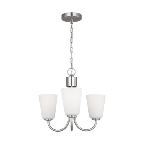 Miles Three Light Chandelier in Brushed Nickel (1|GLC1123BS)