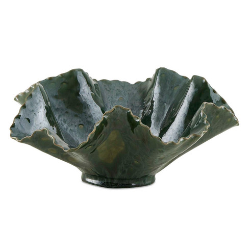 Verdant Bloom Bowl in Glossy Emerald Glaze (52|18252)