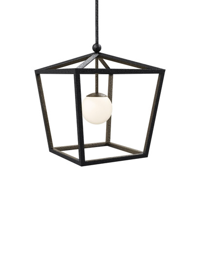 Denison One Light Lantern in Black / Frosted White (142|9500-0025)