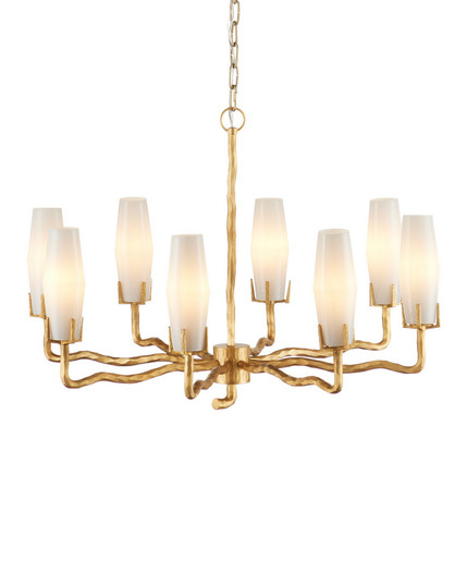 Mathilda Eight Light Chandelier in White/Matte Gold (142|9000-1285)