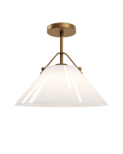 Bronwen One Light Pendant in Opaque White/Antique Brass (142|9000-1279)