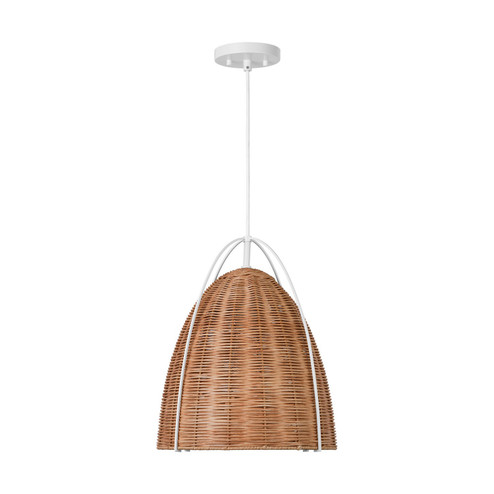 Norman One Light Pendant in Blonde Rattan (454|GLP1081MWT-BRTN) Norman One Light Pendant in Blonde Rattan (454|GLP1081MWT-BRTN)