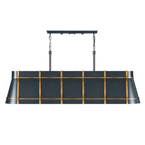 Brasserie Six Light Linear Pendant in Blackened Zinc/Heritage Bronze (137|536N06ZNCBRZ)