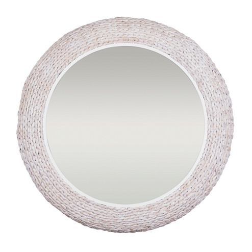 Athena Wall Mirror in Matte White/Whitewash Seagrass (137|457MI40MWW)