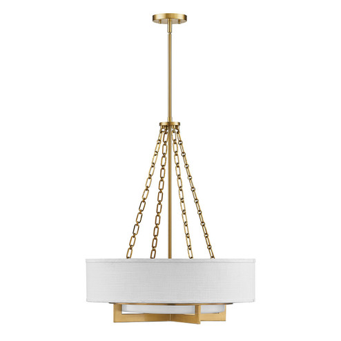Brentwood Four Light Pendant in Warm Brass (51|7-4999-4-322)