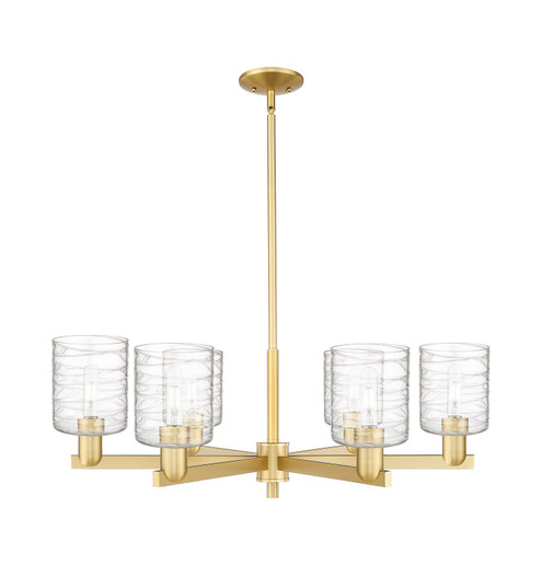Arcadia Six Light Chandelier in Satin Gold (405|716-6CR-SG-G1113)