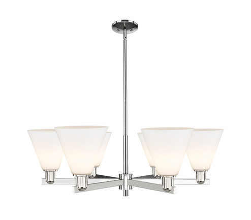 Arcadia Six Light Chandelier in Polished Nickel (405|716-6CR-PN-GBC-81)