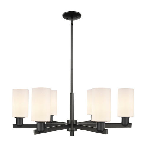 Arcadia Six Light Chandelier in Matte Black (405|716-6CR-BK-G801)