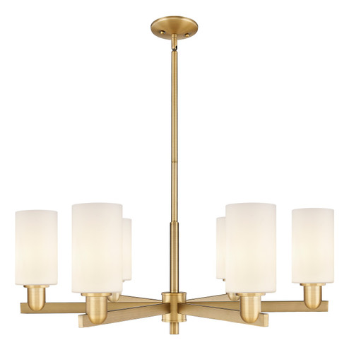 Arcadia Six Light Chandelier in Brushed Brass (405|716-6CR-BB-G801)