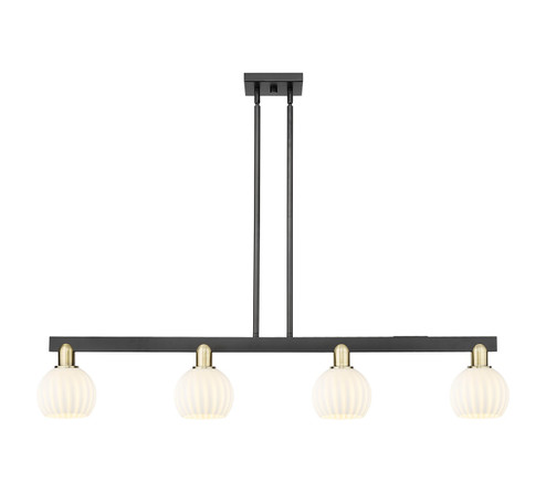 Arcadia Four Light Island Pendant in Black Antique Brass (405|716-4I-BAB-G1217-6WV)