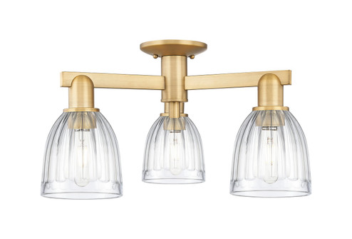 Arcadia Three Light Bath Vanity in Brushed Brass (405|716-3W-BB-G442)