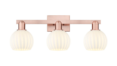 Arcadia Three Light Bath Vanity in Antique Copper (405|716-3W-AC-G1217-6WV)