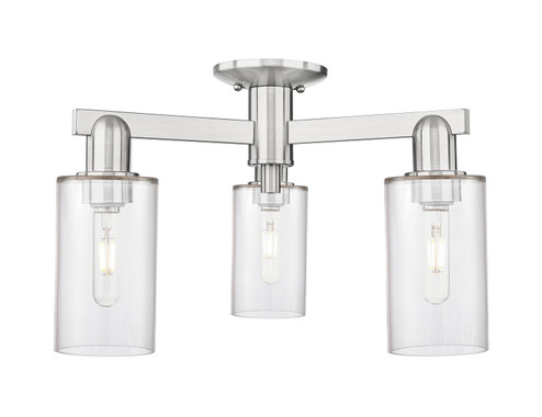 Arcadia Three Light Semi-Flush Mount in Brushed Satin Nickel (405|716-3F-SN-G802)