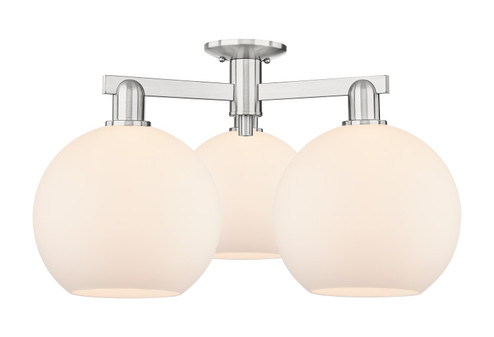 Arcadia Three Light Semi-Flush Mount in Brushed Satin Nickel (405|716-3F-SN-G121-10)
