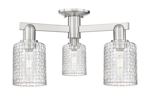 Arcadia Three Light Semi-Flush Mount in Brushed Satin Nickel (405|716-3F-SN-G112)