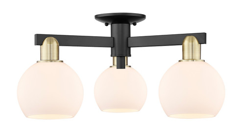 Arcadia Three Light Semi-Flush Mount in Black Antique Brass (405|716-3F-BAB-G121-6)