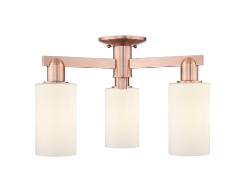 Arcadia Three Light Semi-Flush Mount in Antique Copper (405|716-3F-AC-G801)