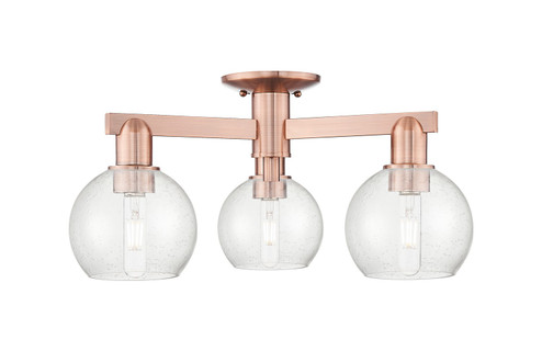 Arcadia Three Light Semi-Flush Mount in Antique Copper (405|716-3F-AC-G124-6)