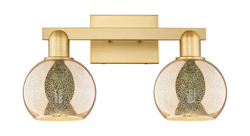 Arcadia Two Light Bath Vanity in Satin Gold (405|716-2W-SG-G128-6)