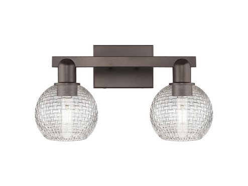 Arcadia Two Light Bath Vanity in Oil Rubbed Bronze (405|716-2W-OB-G122C-6CL)