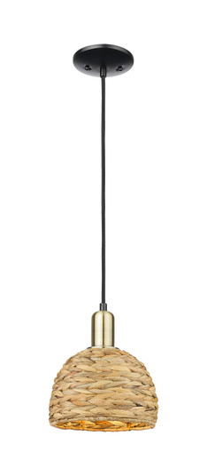 Arcadia One Light Mini Pendant in Black Antique Brass (405|716-1P-BAB-RBD-8-NAT)