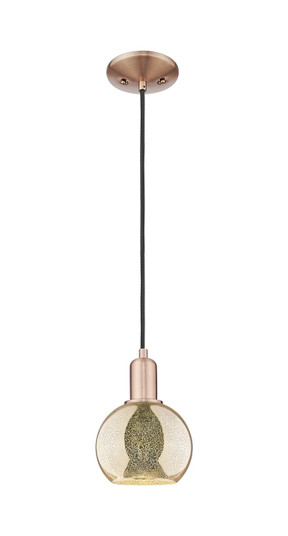 Arcadia One Light Mini Pendant in Antique Copper (405|716-1P-AC-G128-6)