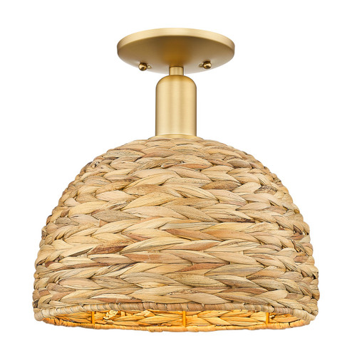Arcadia One Light Semi-Flush Mount in Satin Gold (405|716-1C-SG-RBD-12-NAT)