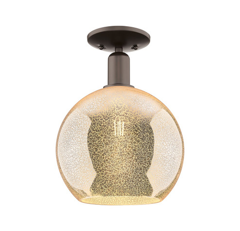 Arcadia One Light Semi-Flush Mount in Oil Rubbed Bronze (405|716-1C-OB-G128-10)