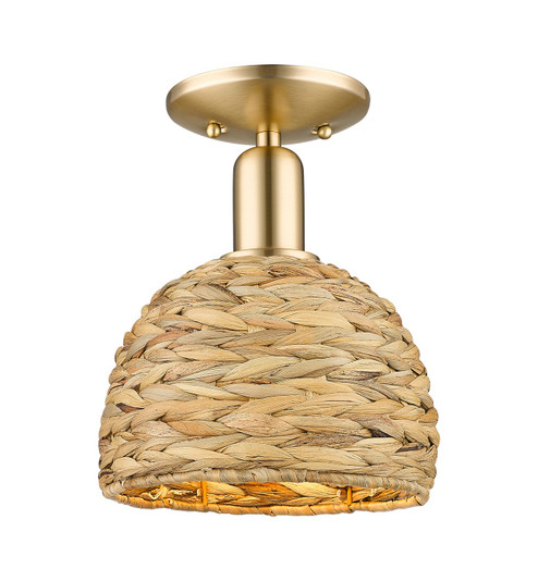 Arcadia One Light Semi-Flush Mount in Champagne Bronze (405|716-1C-CB-RBD-8-NAT)