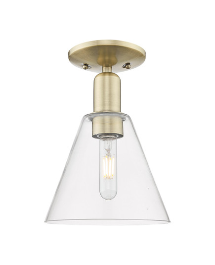 Arcadia One Light Semi-Flush Mount in Antique Brass (405|716-1C-AB-GBC-82)