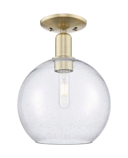 Arcadia One Light Semi-Flush Mount in Antique Brass (405|716-1C-AB-G124-10)