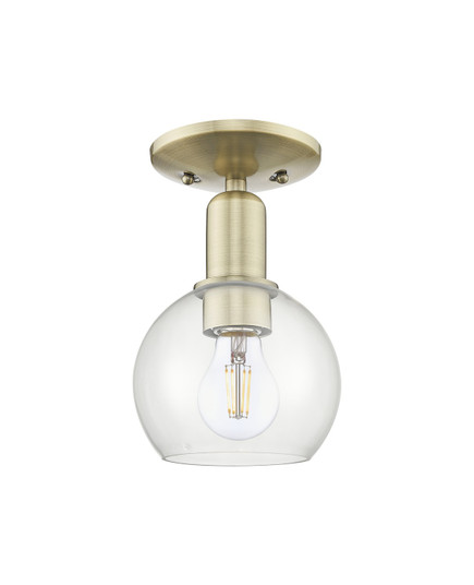 Arcadia One Light Semi-Flush Mount in Antique Brass (405|716-1C-AB-G122-6)